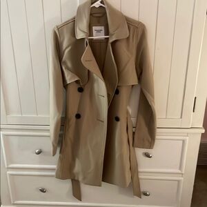 Abercrombie & Fitch Tan Trench Coat with Belted Waist